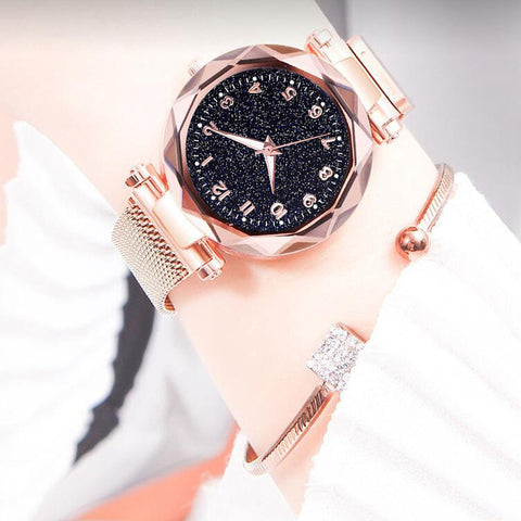 Luxury Luminous Women Watches Starry Sky Magnetic Female