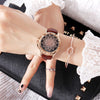 Luxury Brand Rose Gold Women Watch Fashion Casual Crystal