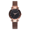 Top Brand Watches For Women Rose Gold Mesh Magnet Buckle Starry