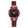 Top Brand Watches For Women Rose Gold Mesh Magnet Buckle Starry