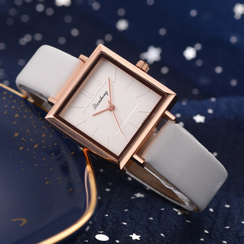 Top Brand Square Women Bracelet Watch Contracted Leather