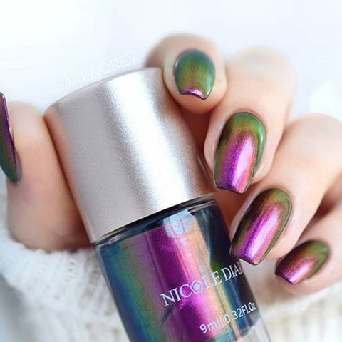 NICOLE DIARY Iridescent Flakies Chameleon Nail Polish Wonderworld