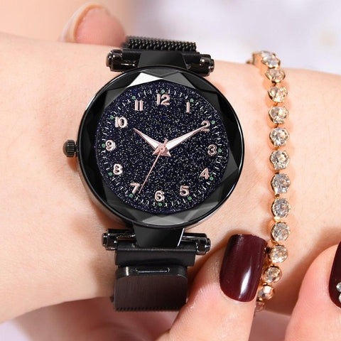 Luxury Luminous Women Watches Starry Sky Magnetic Female